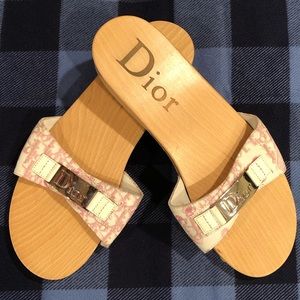 Dior Vintage Toile Jean Logo Slides